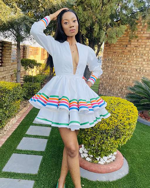 Traditional sepedi dress with sleeves