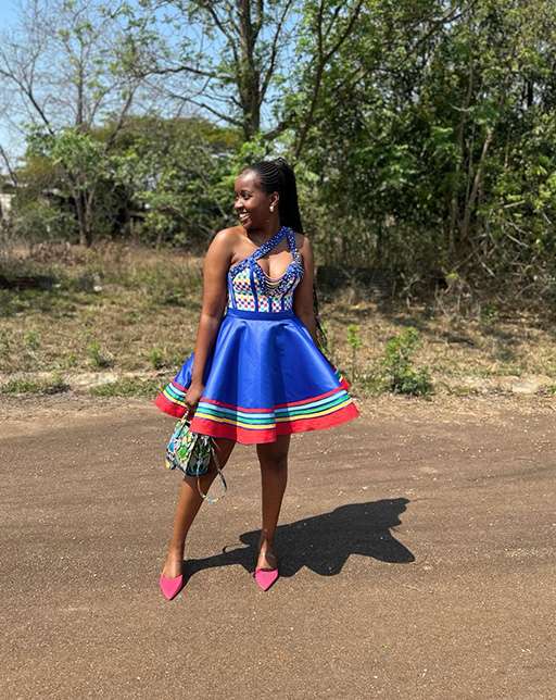 Traditional Blue Dress NellyNomsa Fashion